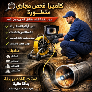 كاميرا فحص مجاري الكويت - ابويحي 90007603 - كاميرا تصوير مجاري - تصوير بايبات مجاري - فحص بايبات المجاري - كاميرا كشف خرير - تصوير بايبات الصرف